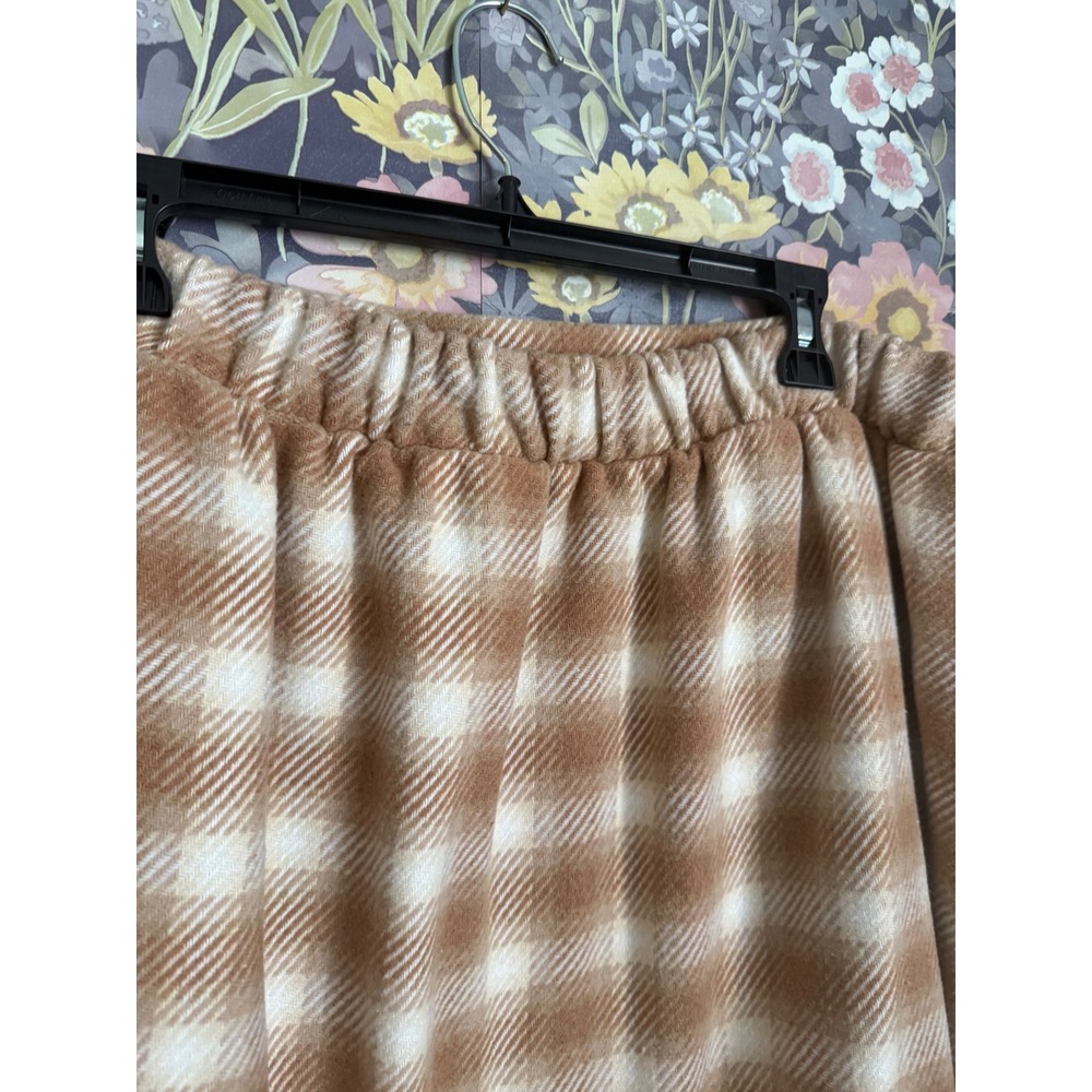 Time and Tru Plaid Fringe‎ Asymmetrical Midi Skirt Women's XXL 20 Tan White - Picture 6 of 10